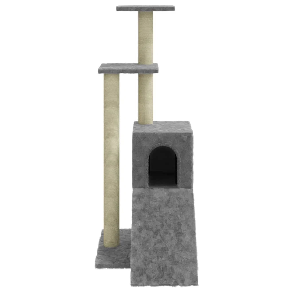 Tiragraffi per gatti torre per arrampicata giocattolo piattaforma per arrampicata con tiragraffi in sisal leggero 92 cm grigio 02_0022627