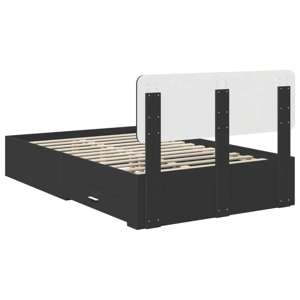 Struttura del letto Nero 135 x 190 cm Legno multistrato