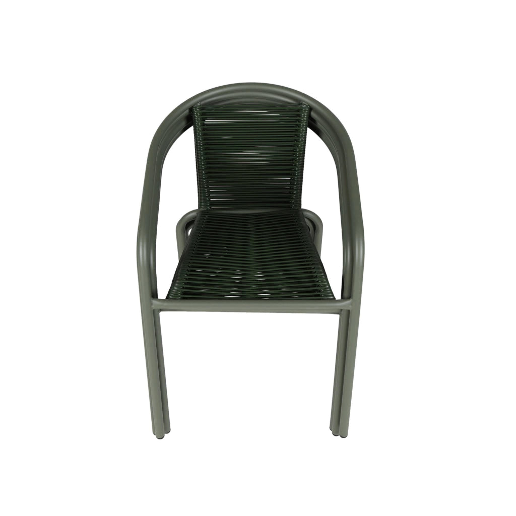 Set 4 poltrone da giardino in resina naturale, verde kaki