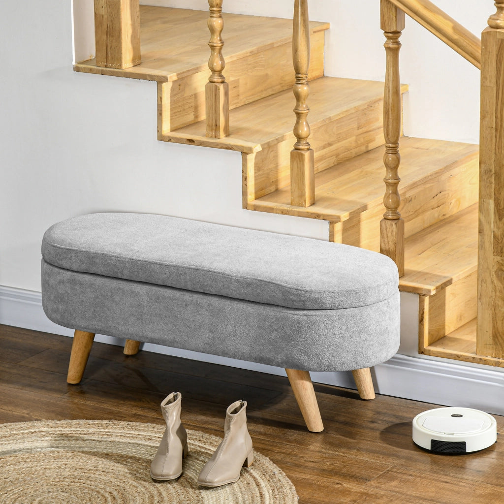 Pouf con contenitore ¨C zephmum ¨C grigio chiaro 110x40x43 cm