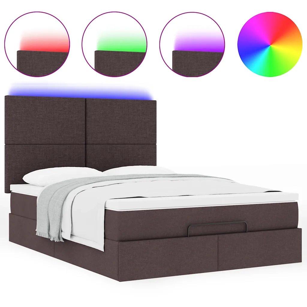 Struttura Letto Pouf con Materasso 140x200 cm in Tessuto 3313930
