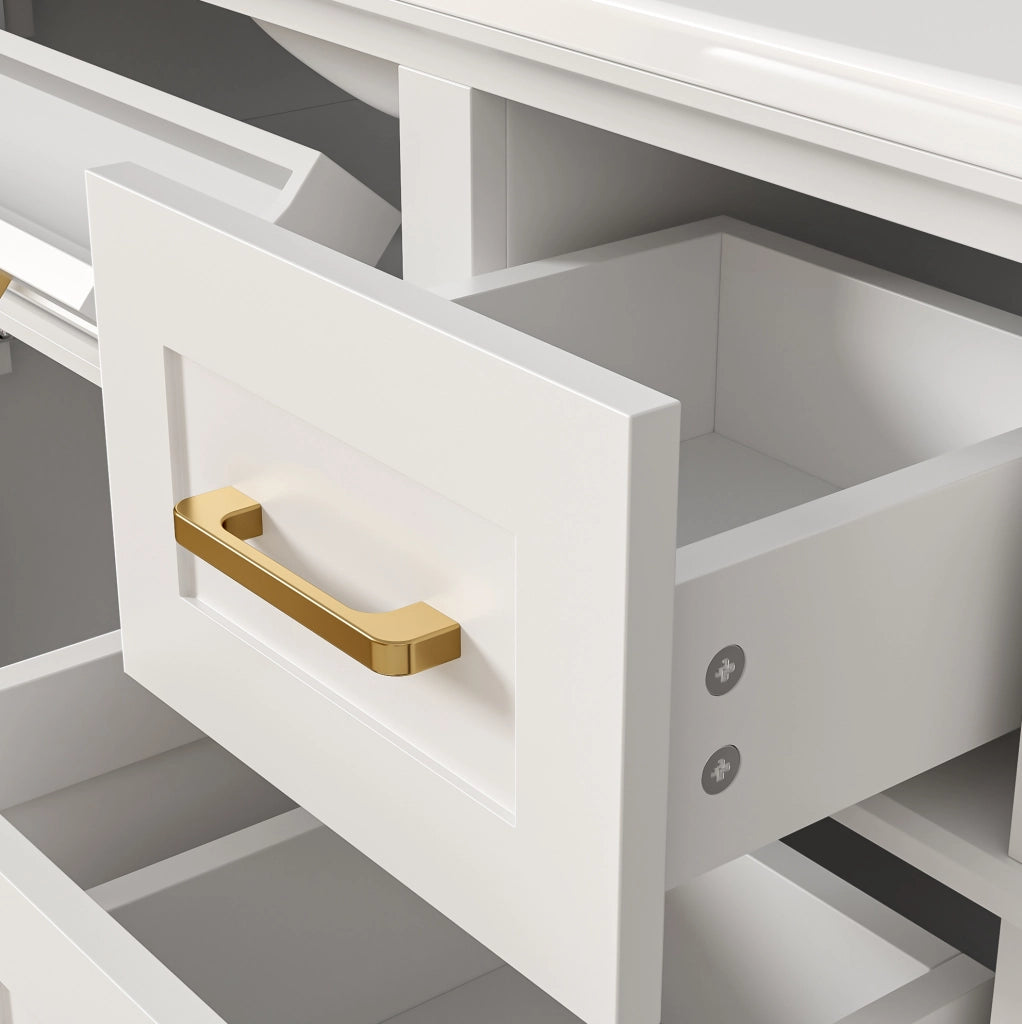 Mobile bagno a pavimento bianco con lavabo in ceramica 90 cm