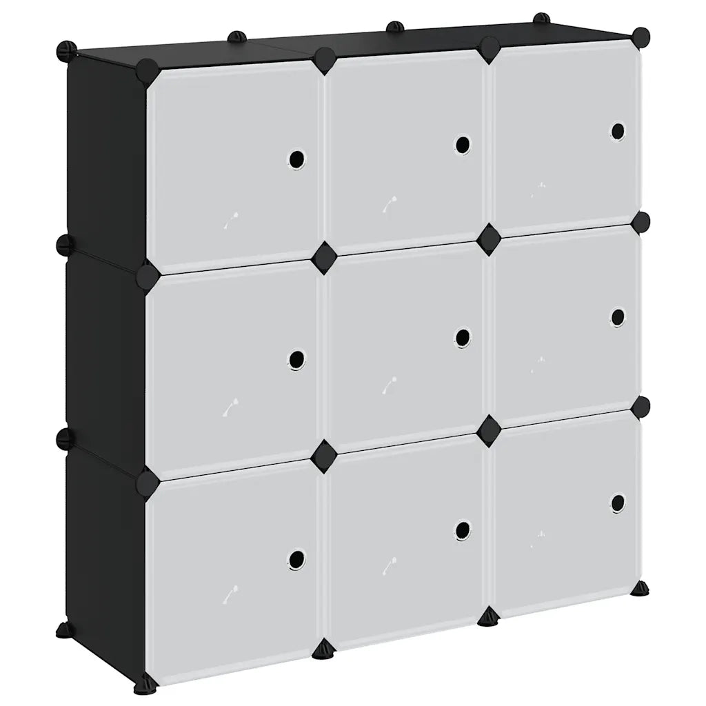 Organizzatore Portaoggetti con 9 Cubi e Ante Trasparenti in PP CFW7826856