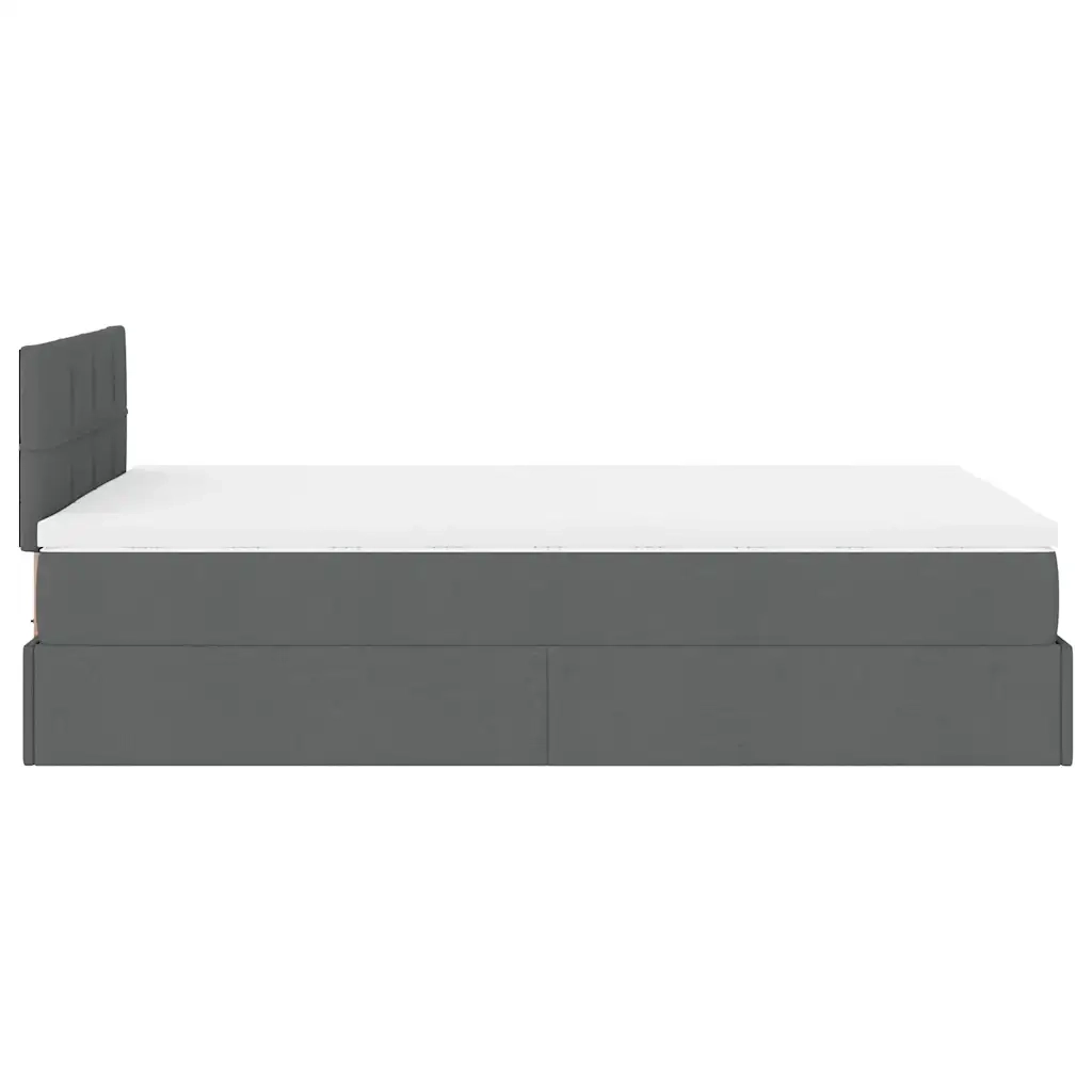 Pouf Letto con Materasso Grigio Scuro 120x200 cm in Tessuto 3311450