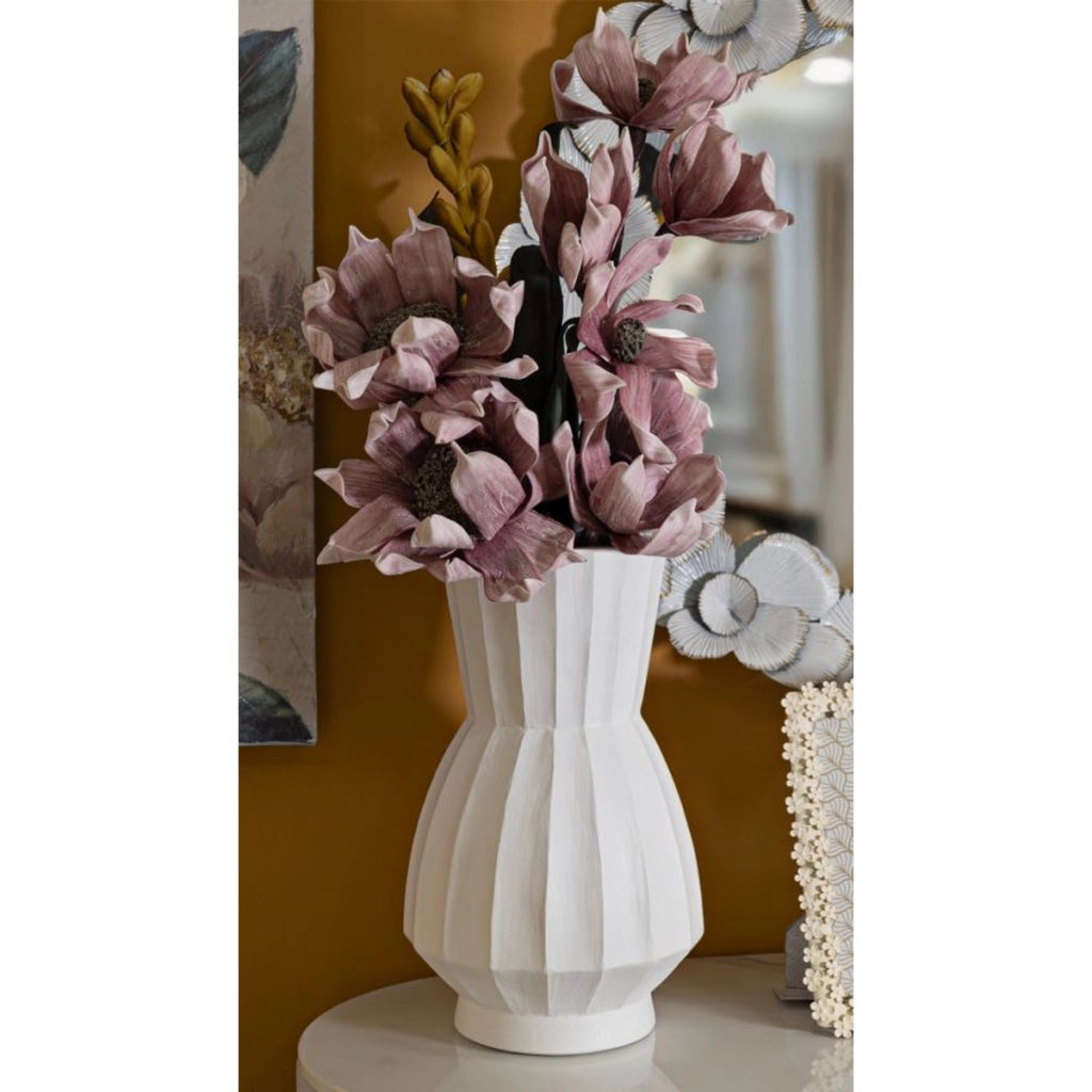 Vaso Decorativo VKH827, Bianco, Poliresina, 24x24x41 cm