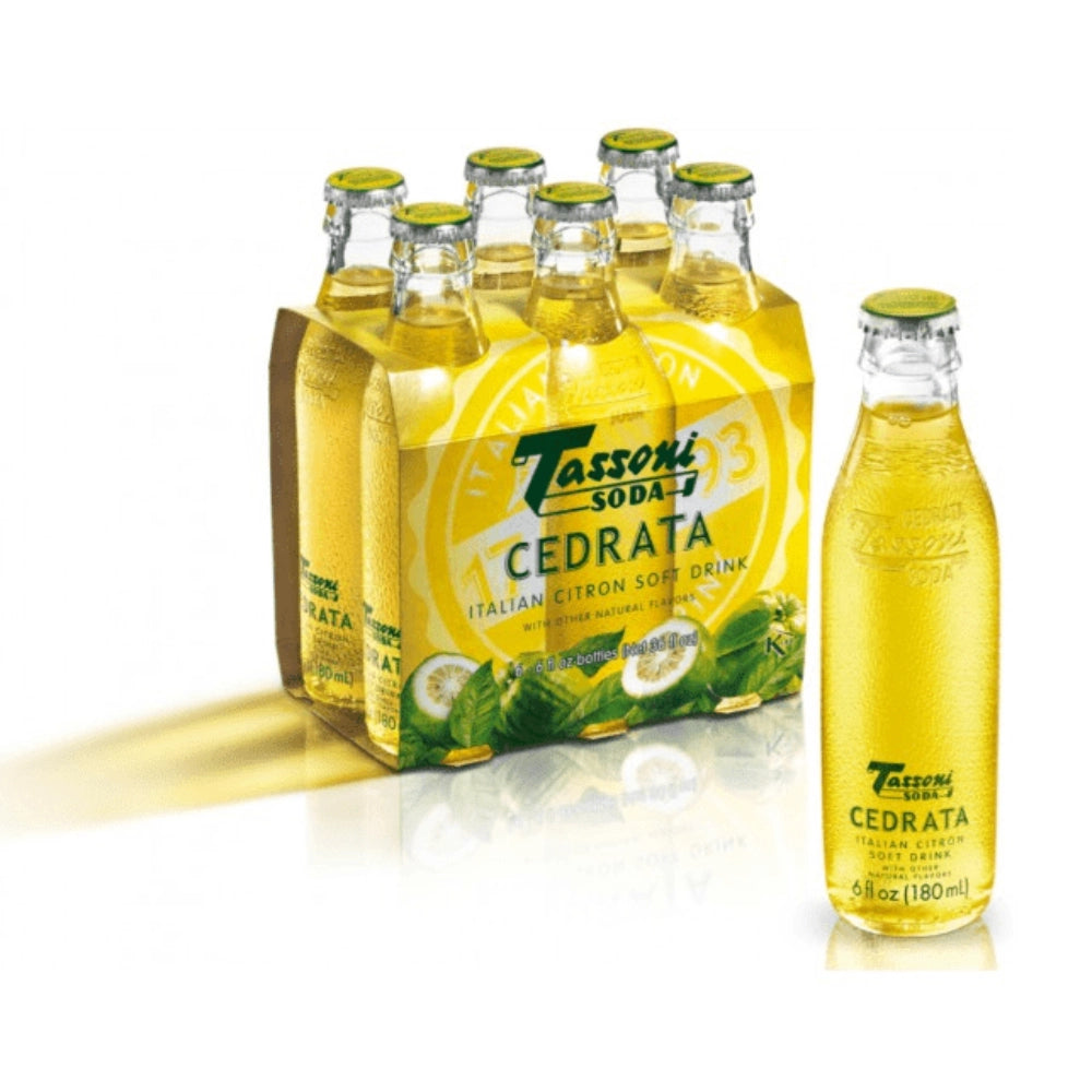 Tassoni soda cedrata solo aromi naturali 6 bottigliette da 180 ml