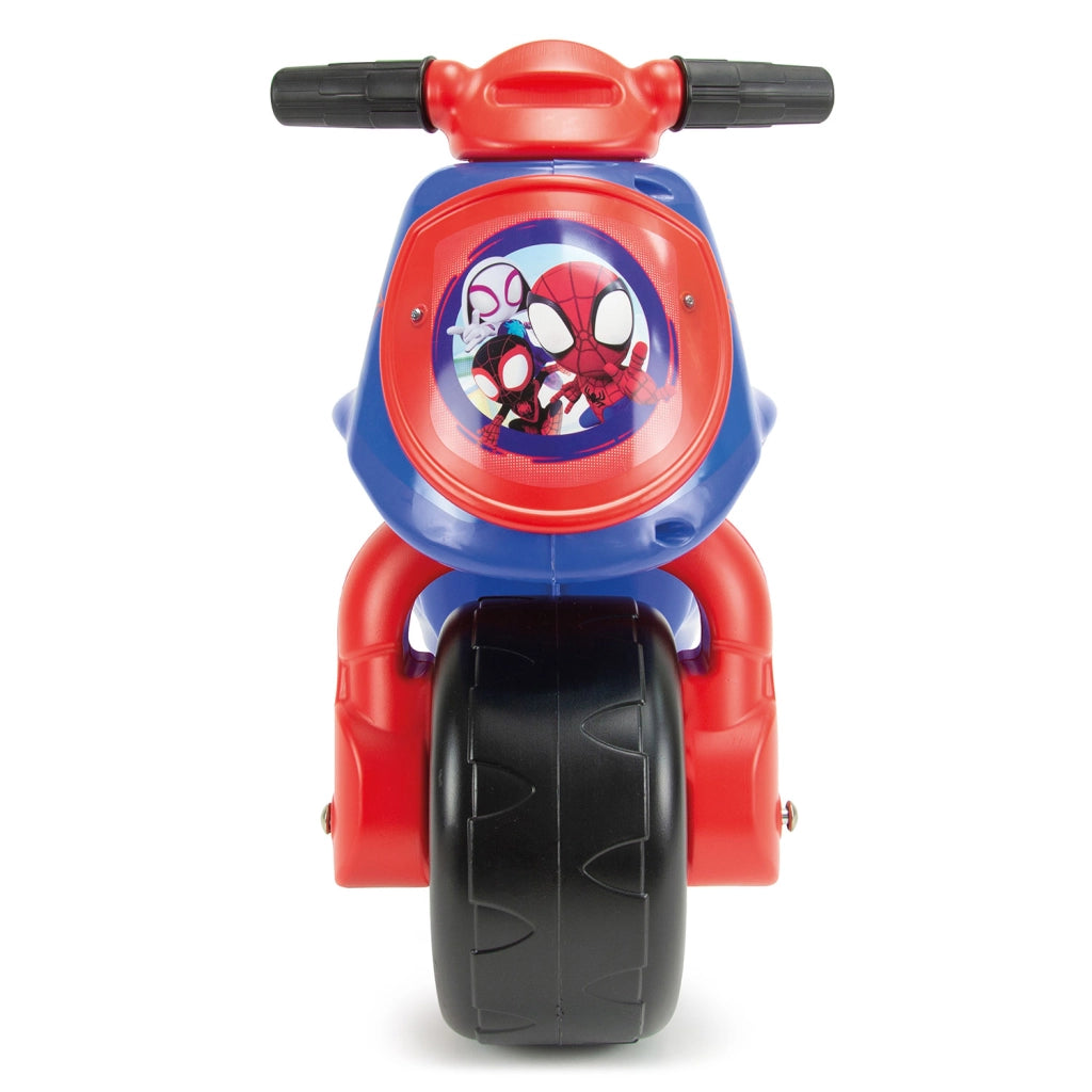 Moto Cavalcabile per Bambini 18-36 mesi a Spinta Marvel Spidey 69x27,5x49 cm fino a 30 kg con Maniglia di Trasporto Blu