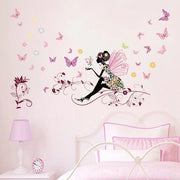 Decorazione per Parete Rosa Farfalla - Decorazione per Camere da Letto - Sticker per Parete Ragazze - Decorazione per Pareti Fiori - Adesivo Rimovibile in Vinile - Design Autoadesivo