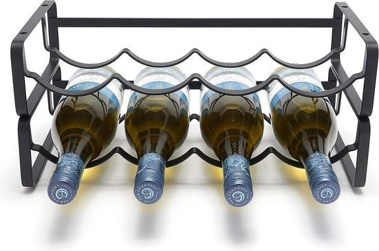 Wine Rack Modulare - Wijnrek Stivale - Contenitore di Bottiglie Nere con 12 Bottiglie
