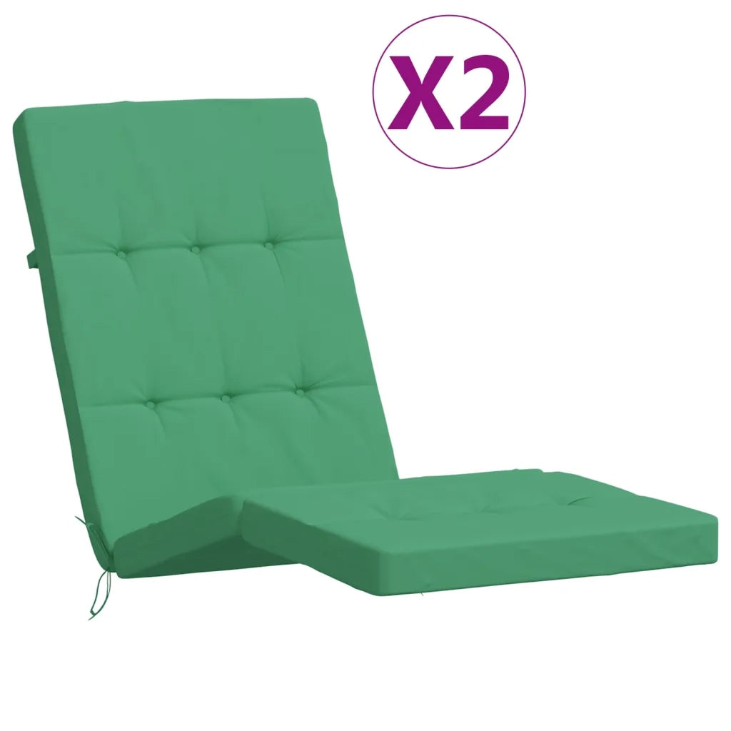Cuscini per Sedia a Sdraio 2 pz Verde in Tessuto Oxford 361989