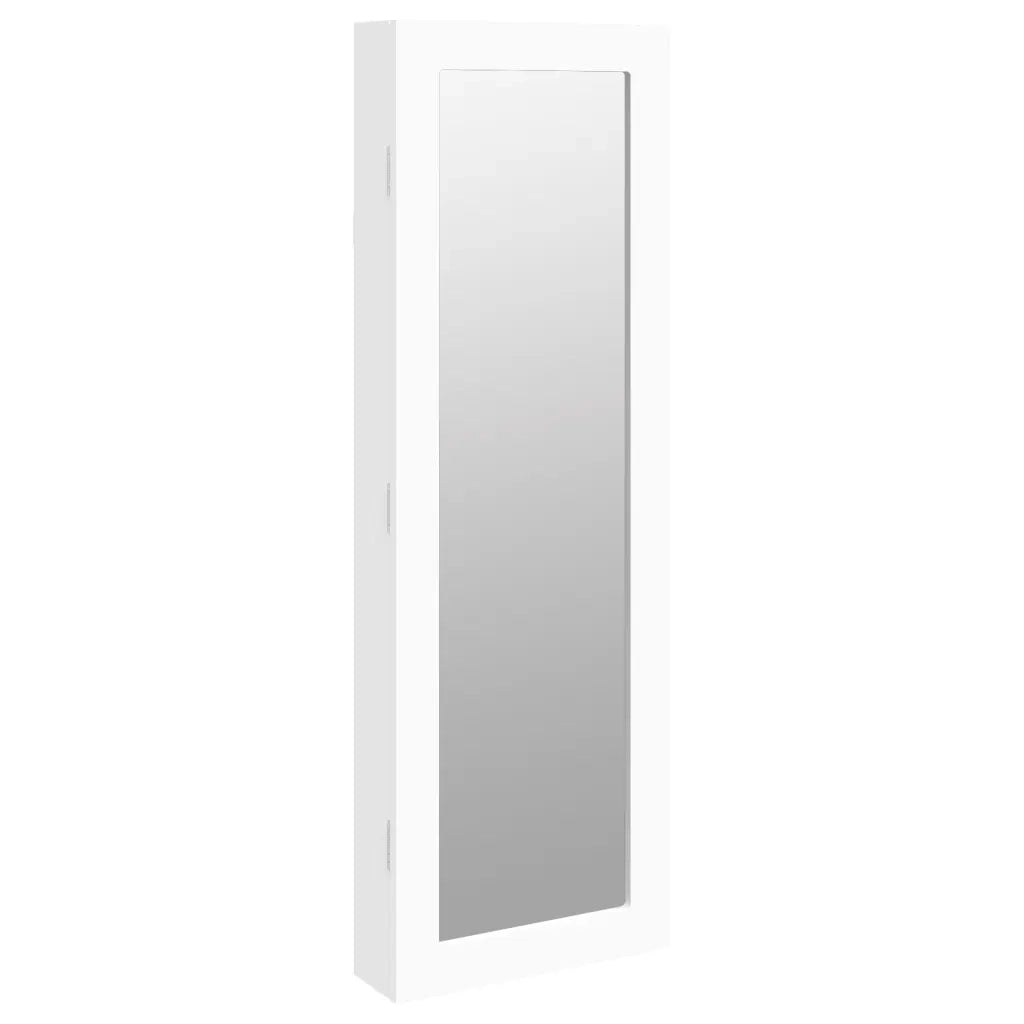 Armadio Portagioie con Specchio a Muro Bianco 30x8,5x90 cm CFW1445781
