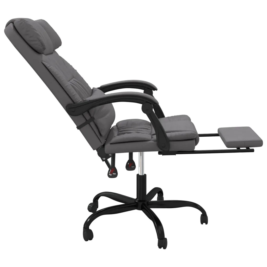 Poltrona | Sedia Relax da Ufficio Reclinabile Grigia in Similpelle