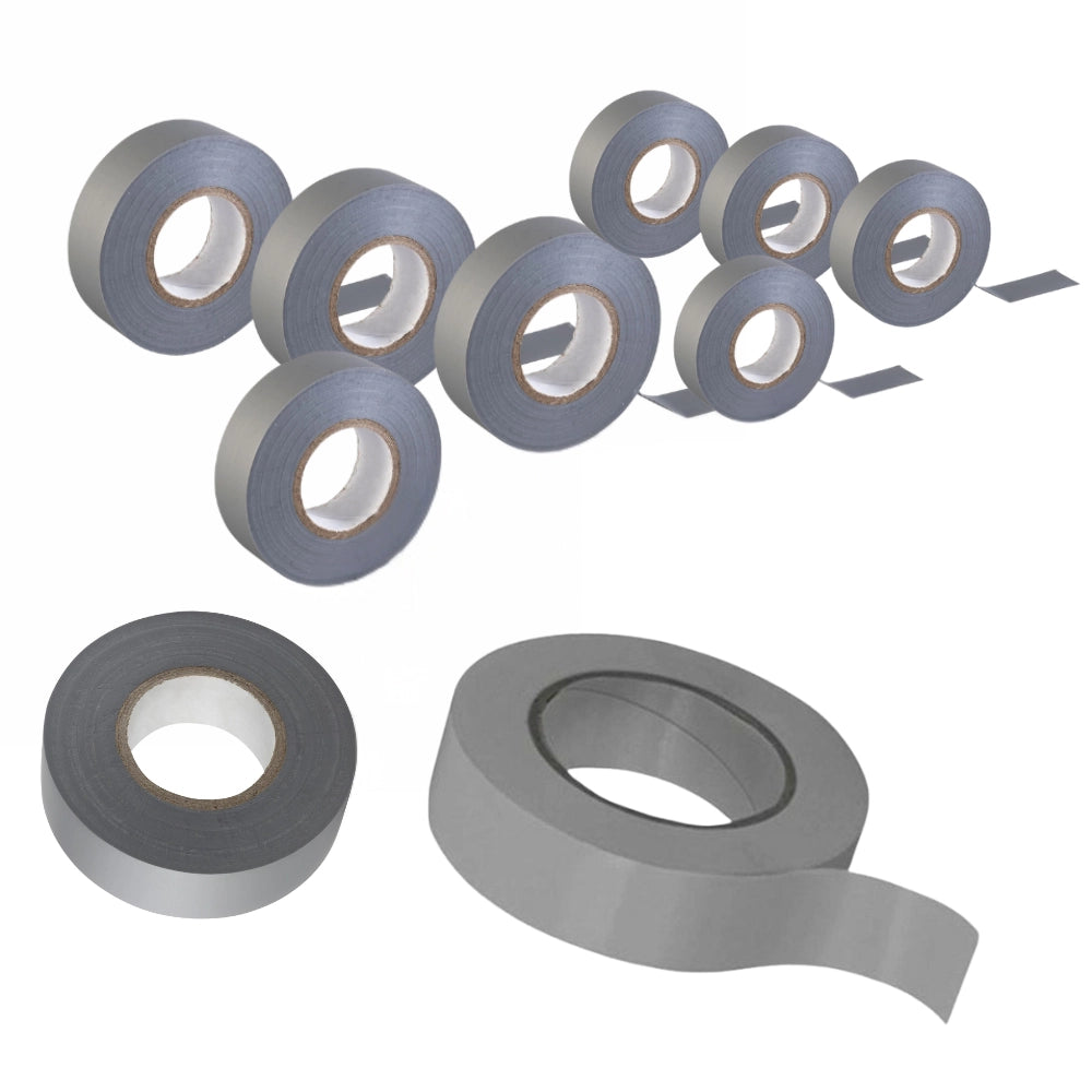 Kit nastro isolante in pvc autoestinguente multicolore per impianti sicuri *** colore grigio, dimensioni 25 mm x 25 m...