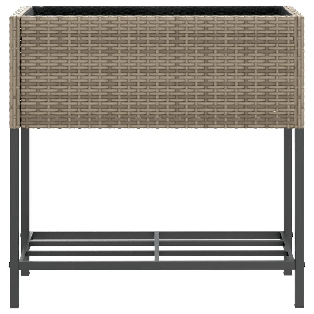 vidaXL Fioriere Giardino con Ripiani 2pz Grigie 70x28x70cm Polyrattan