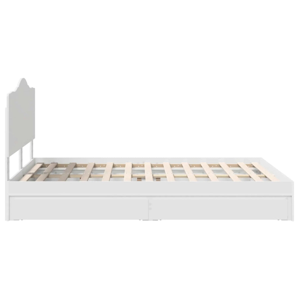 Letto con Contenitore Bianco 140 x 190 cm Legno multistrato