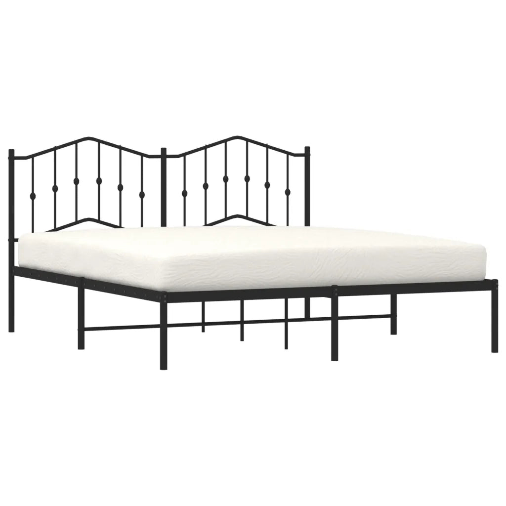Giroletto con Testiera in Metallo Nero 180x200 cmcod mxl 84229