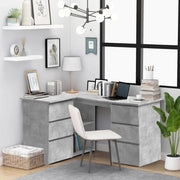 Scrivania Angolo Grigio Cemento 145x100x76 cm Legno Multistrato 801093