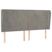 Testiera | Testata ad Orecchio Grigio Chiaro 163x23x118/128 cm in Velluto