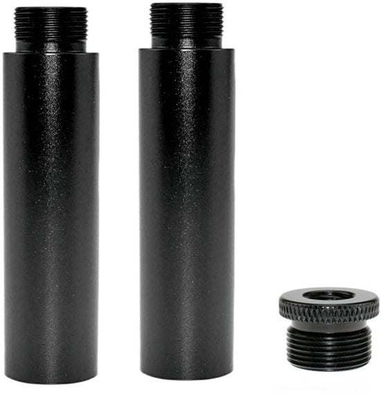 Supporto Microfono Metallico - Estensione Microfono - Adattatore 5/8 a 3/8 - Nero - Adatto per Apparecchiature di Registrazione