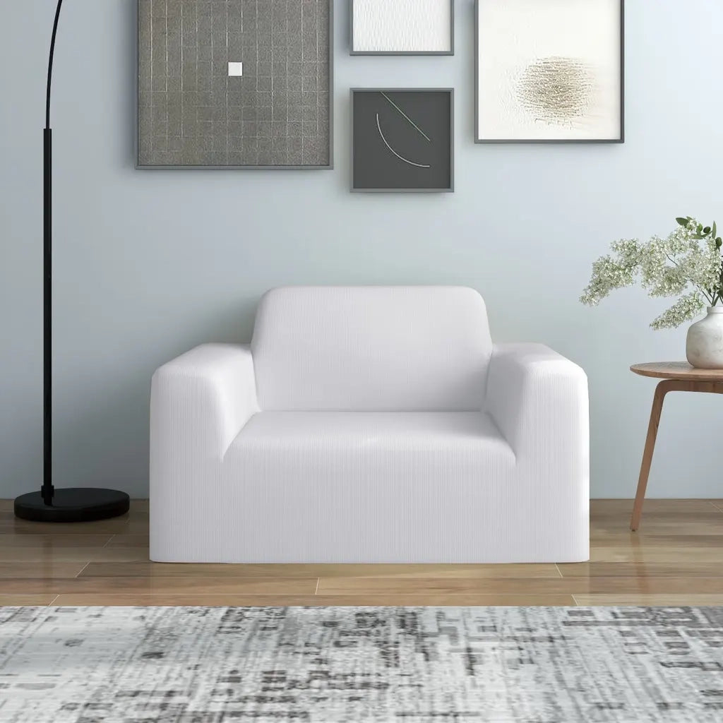 Fodera Elasticizzata per Divano in Jersey di Poliestere Bianco CFW8794007