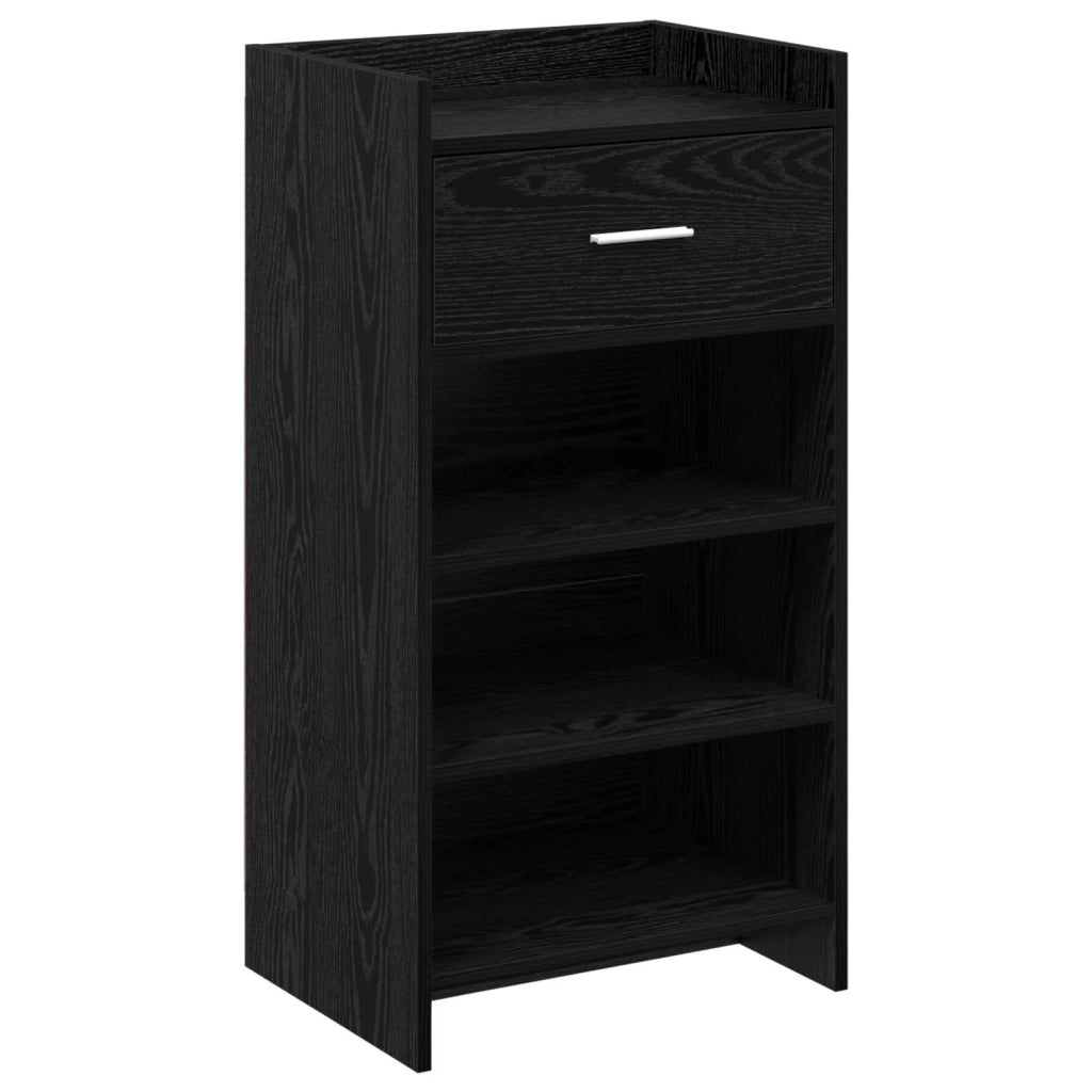 Mobile per scarpe con cassetto Rovere Nero 48 x 36 x 92 cm 8011348