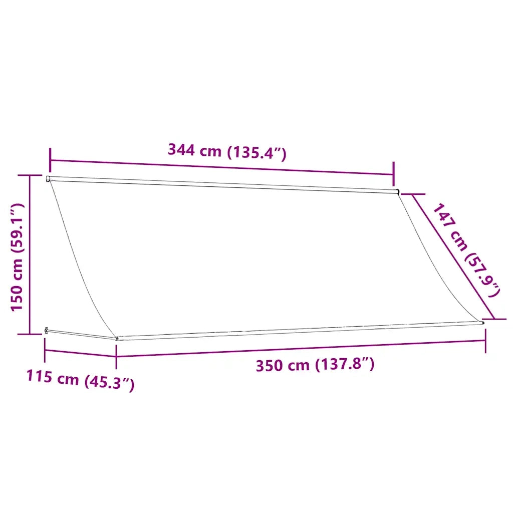 Tenda da Sole Retrattile 350x150 cm Antracite cod mxl 11909
