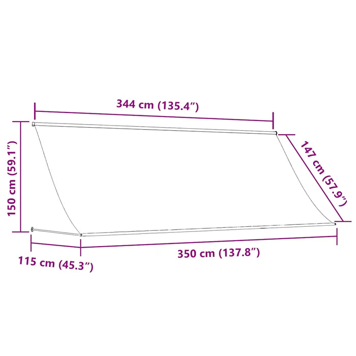 Tenda da Sole Retrattile 350x150 cm Antracite cod mxl 11909