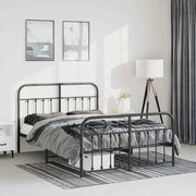 Giroletto con Testiera e Pediera Metallo Nero 135x190 cmcod mxl 105247