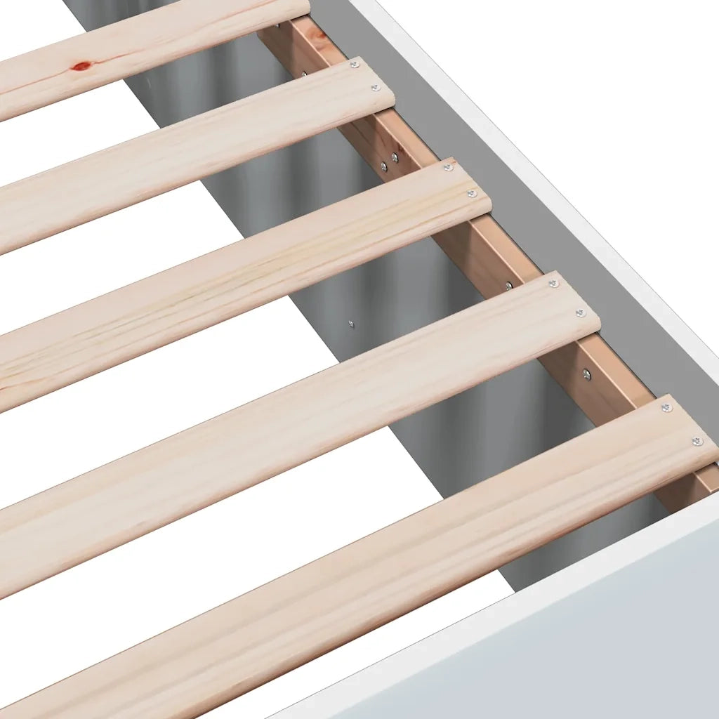 Giroletto-Struttura Letto Bianco 100x200 cm in Legno Massello 387865