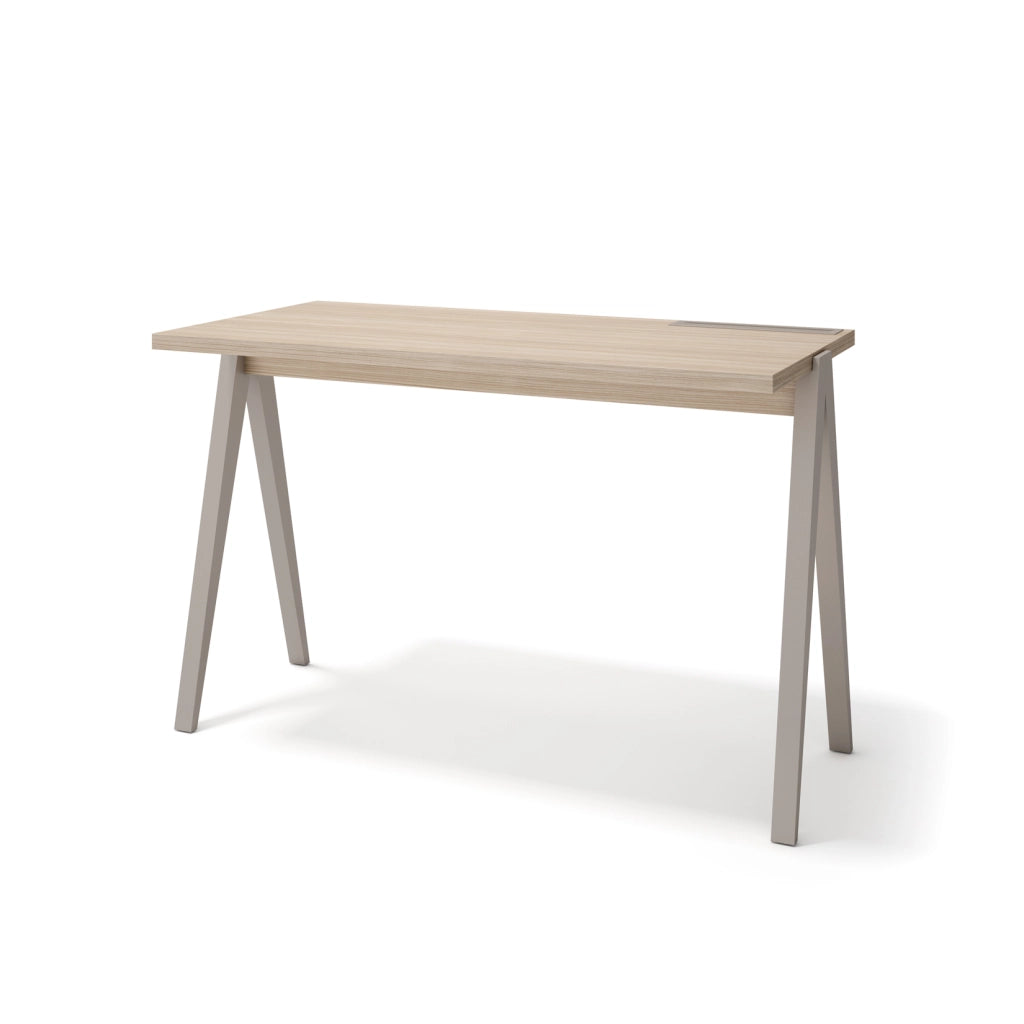 Scrivania Herdasa effetto noce chiaro gambe faggio in talpa 75x120x60