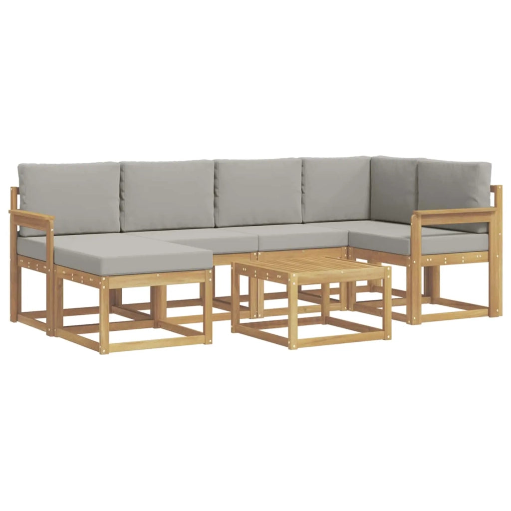 Set di divani da esterno 7 pcs Bianco e Grigio Chiaro 3387900