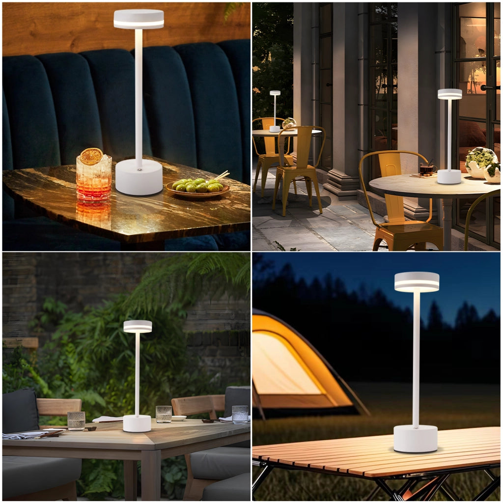 ZMH Lampada da tavolo LED bianca wireless touch dimmerabile H32cm per comodino camera letto