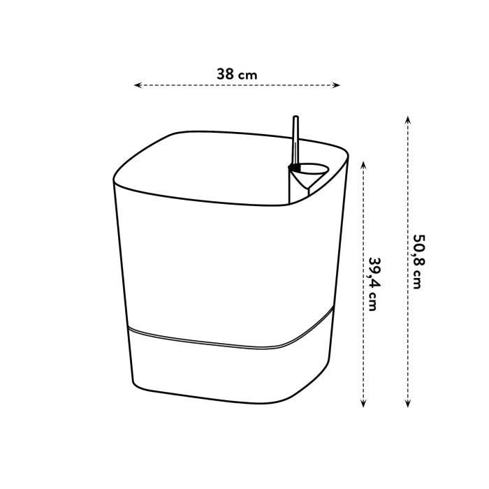 ELHO - Vaso da fiori - Greensense Aqua Care Square 38 - Cemento chiaro - Interno/esterno -  38 x H 38,9 cm