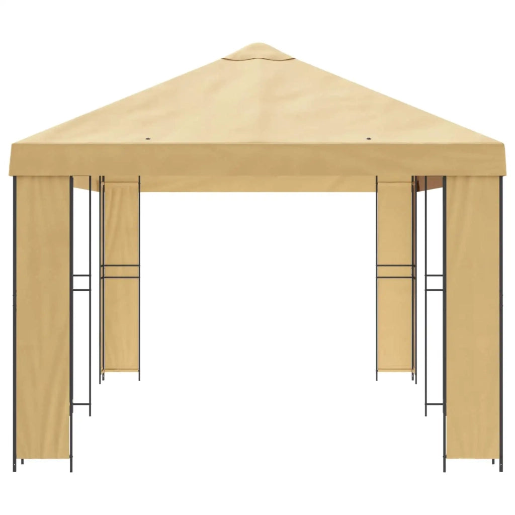 Gazebo da giardino 6 x 3 m Crema Poliestere e Acciaio 190