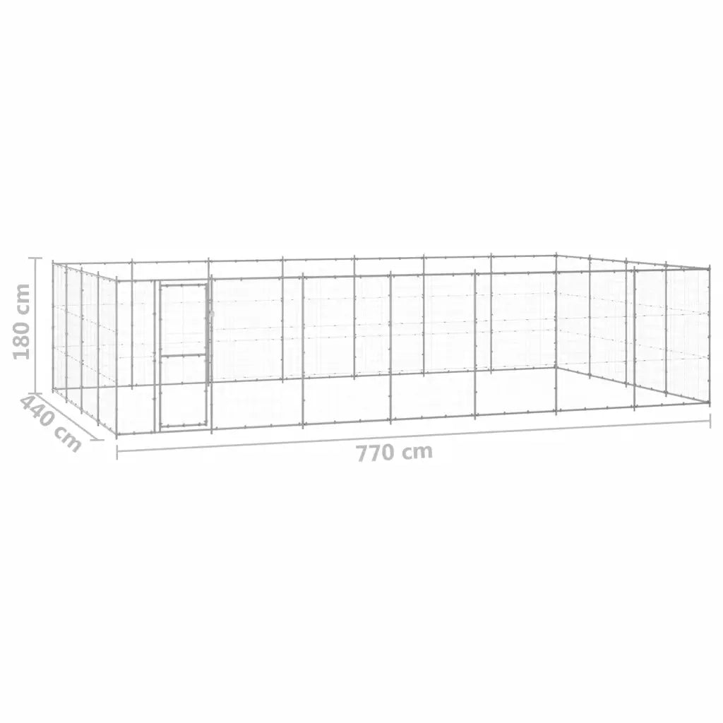 Gabbia per Cani da Esterno in Acciaio Zincato 33,88m² 3082320