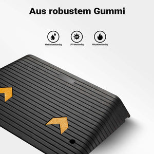 Rampa in gomma per marciapiede e soglia 901,7x619,8x101,6 mm max 50 t con elementi riflettenti