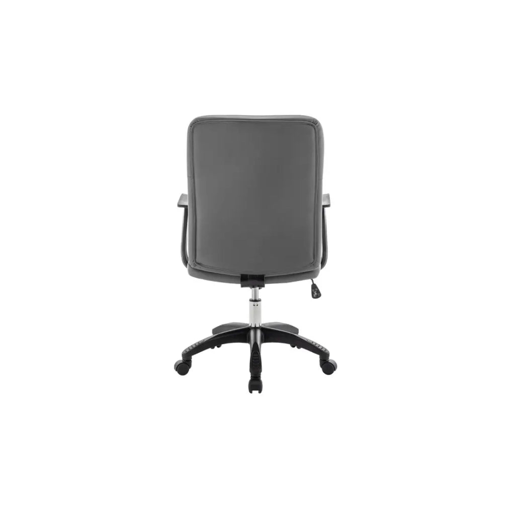 Sedia da ufficio KARDEN – Tessuto grigio – Braccioli – Girevole – Piedi in metallo – Design ergonomico e contemporaneo