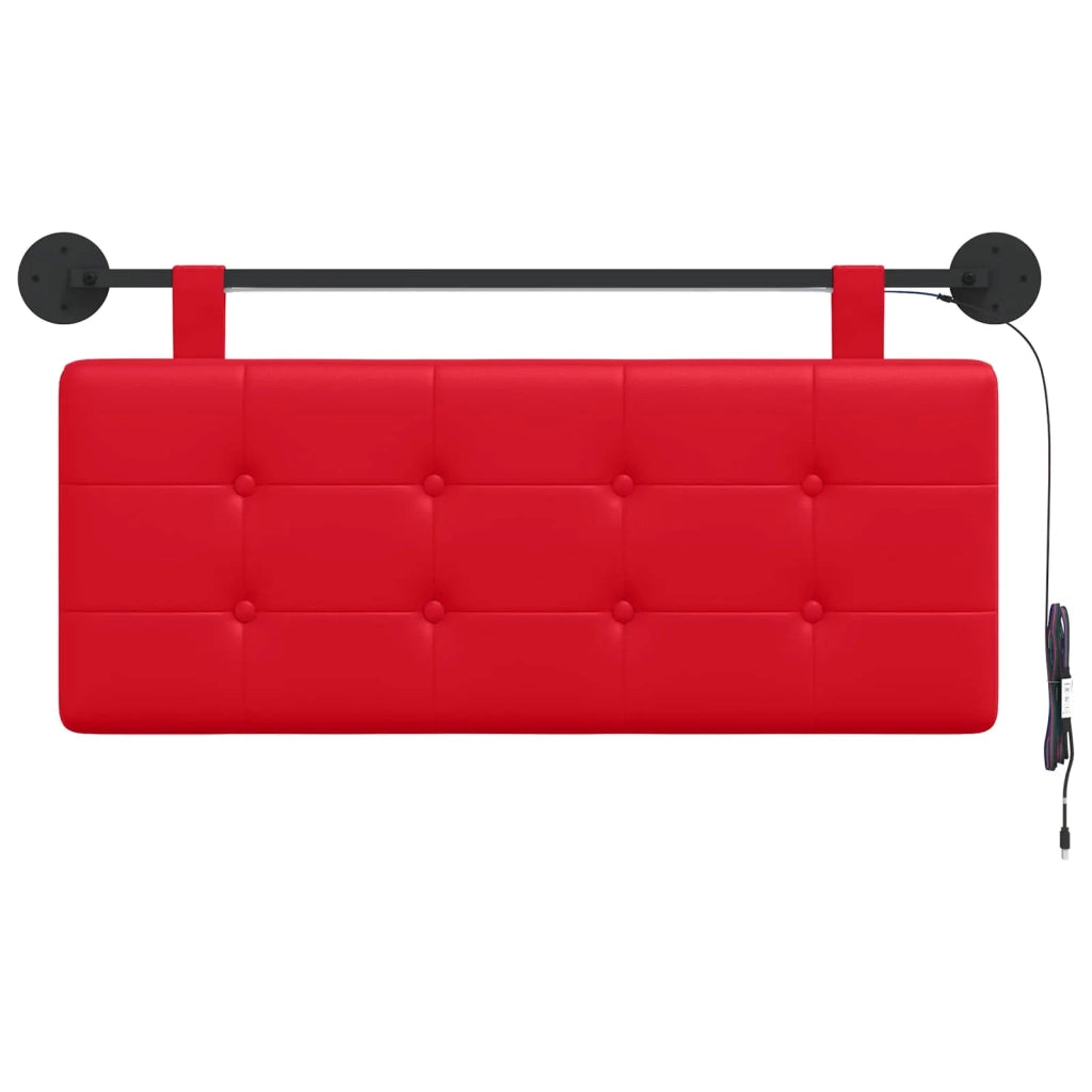 Testiera sospesa Con luce LED Rosso Similpelle