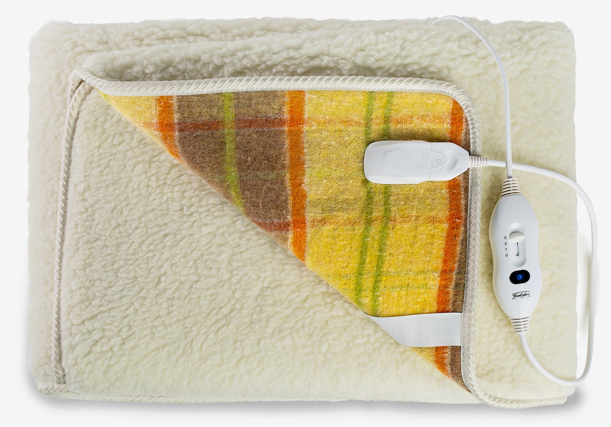 Coperta Termica Elettrica 1 Piazza e Mezzo in Lana 100% Scaldaletto Maxi Scozzese