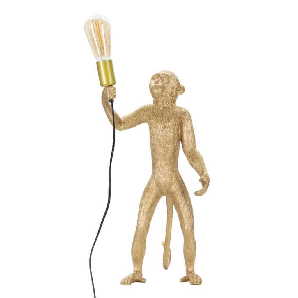 Lampada da Tavolo Scimmia 4, Oro, Poliresina, 26x34x55 cm