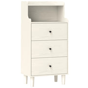 Cassettiera 3 Cassetti 2 Ripiani Aperti Moderna ¨C zephmum ¨C Bianco Veteado 47x29x95cm