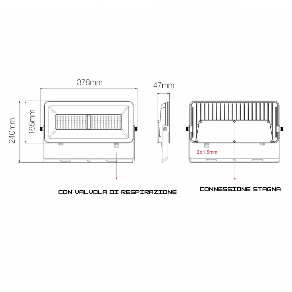 Proiettore led beneito polaris nero alta potenza ip65 *** colore nero, watt 100 watt, confezione 1