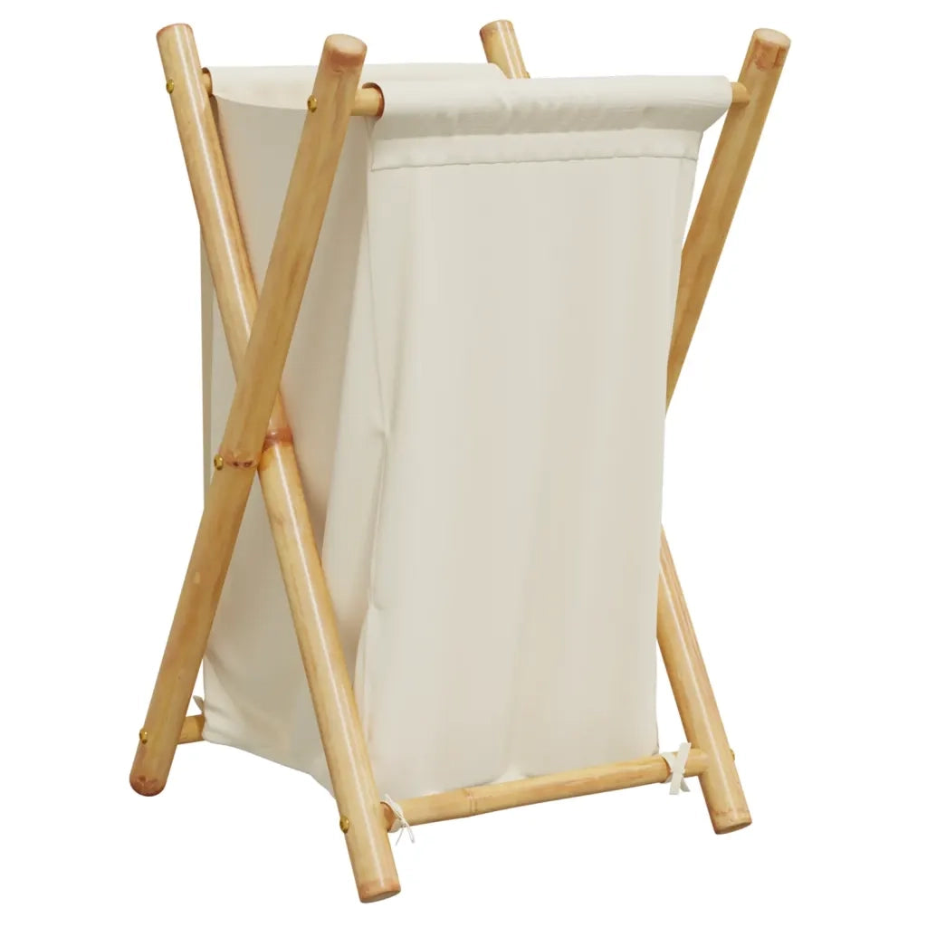 Cesto per Biancheria Bianco Crema 41,5x36x63,5 cm in BambÃ¹