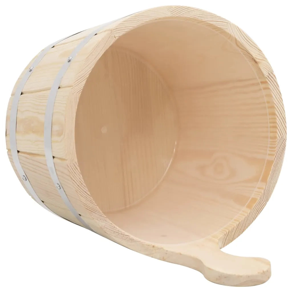Set Secchiello e Mestolo da Sauna in Legno Massello di Pino CFW9316406