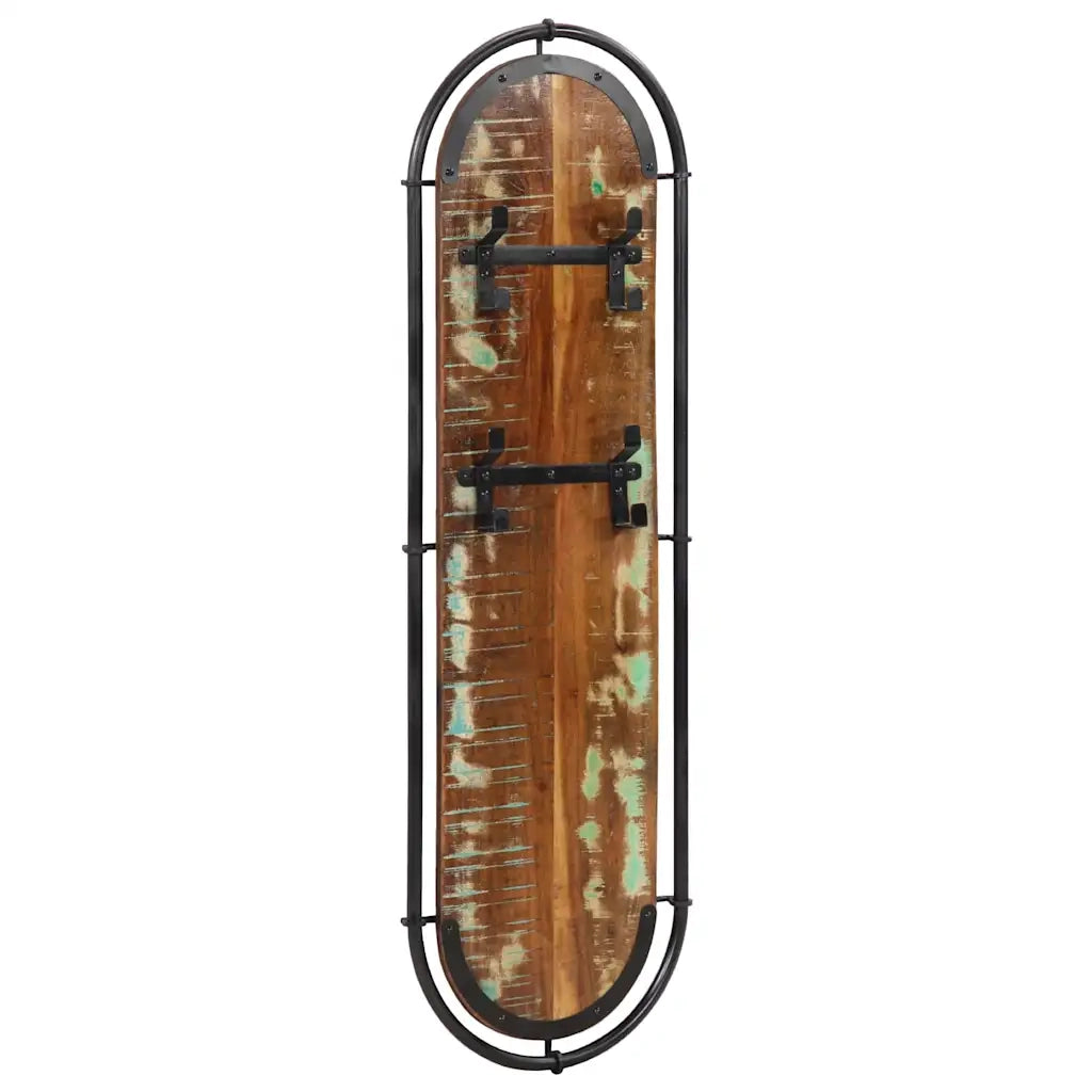 Appendiabiti da Parete con 4 Ganci 2pz Legno Massello Recupero 4013505