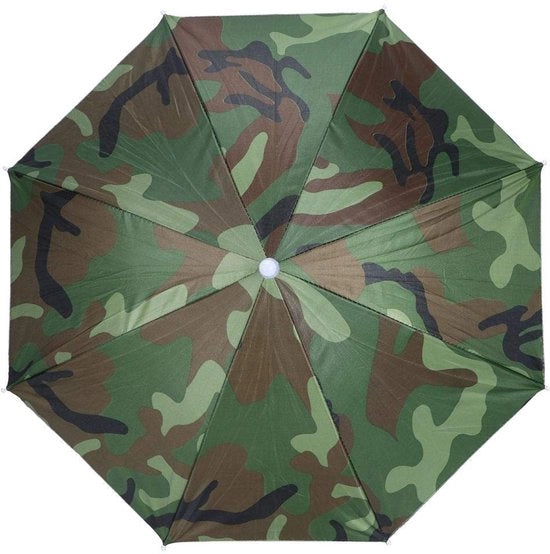 Ombrello con Cappello a Mano Libera - Protezione da Condizioni Meteorologiche - Ripiegabile - Leggero - Cintura Elastica per la Testa - Cappello Ombrello
