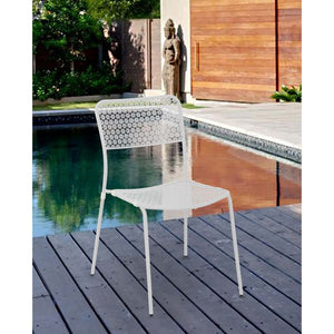 Set 4 Sedie da Giardino 44x45/60x81,5h cm in Metallo Aura Bianco