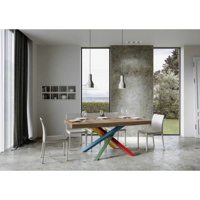 Tavolo allungabile 90x180/284 cm Volantis telaio gambe 4 colori (B) - Quercia Natura