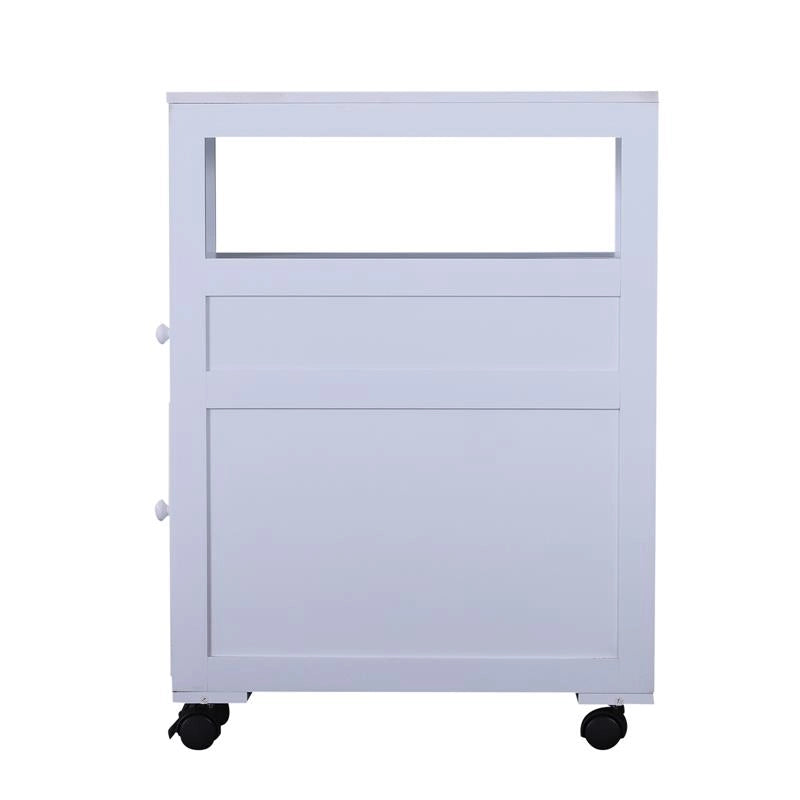 MOBILETTO DA BAGNO IN LEGNO CON RIPIANO E  2 CASSETTI 16X52X66 CM BIANCO