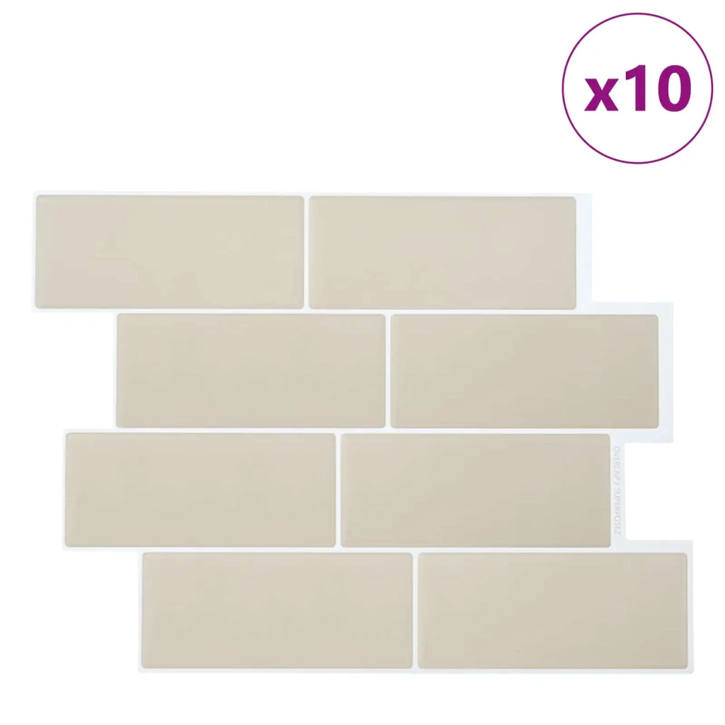 Piastrella subway 10 pz Beige 29 x 21 cm Poliuretano e PET CFW1511625